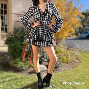 Blithe LA Black and White Ruffle Romper size S